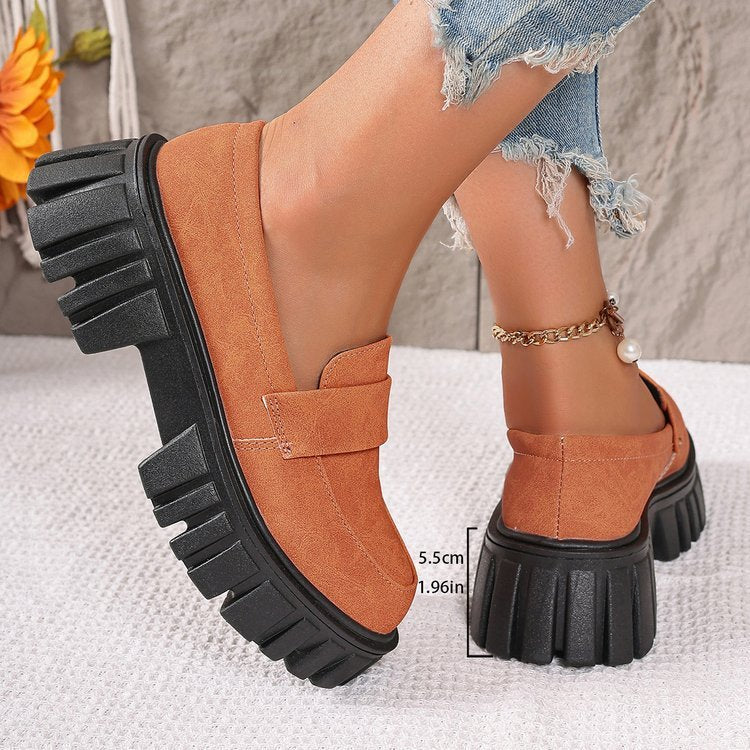 mocassins épurés à semelle crantée