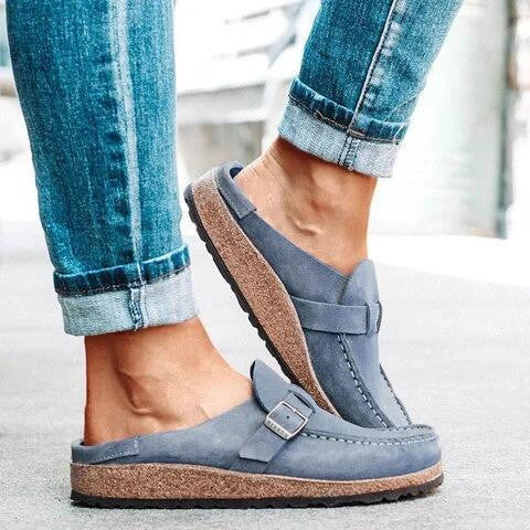 mocassins plats confort large avec boucle élégante