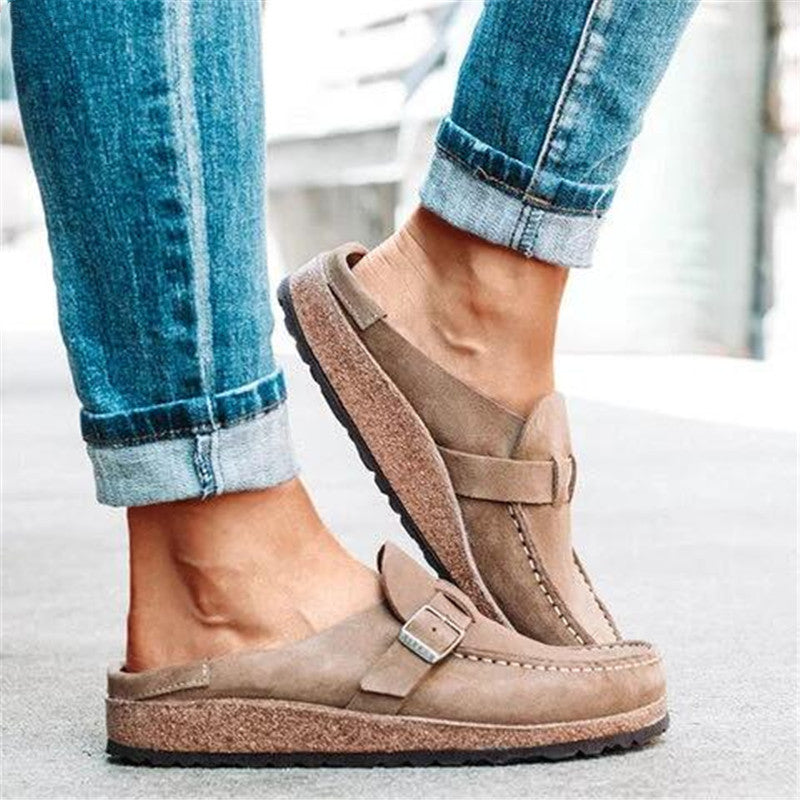 mocassins plats confort large avec boucle élégante