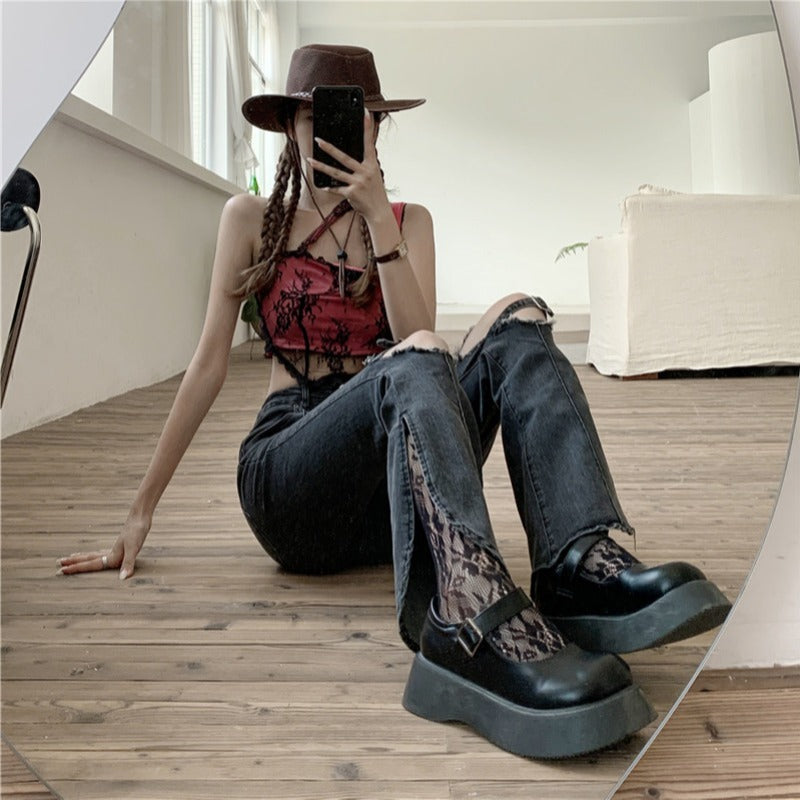 Jeans Déchirés Femme