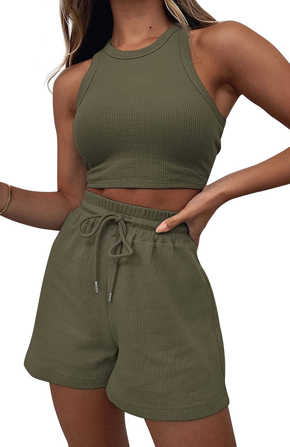Ensemble Débardeur Texturé et Short Décontracté