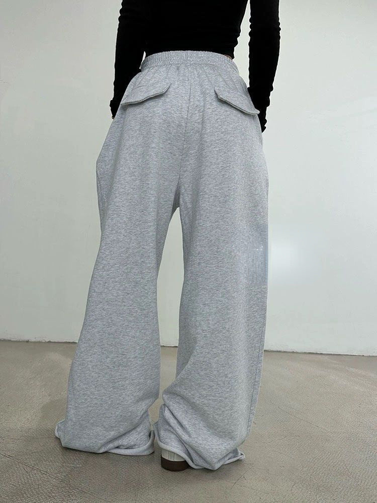 Pantalon de sport ample taille haute tendance