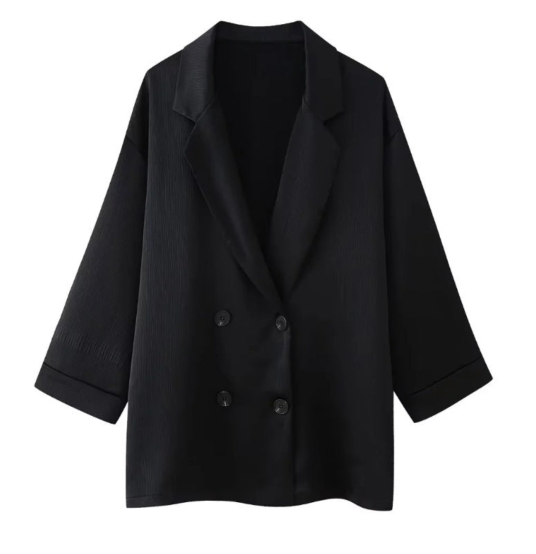 Ensemble Blazer à Volants et Pantalon Décontracté
