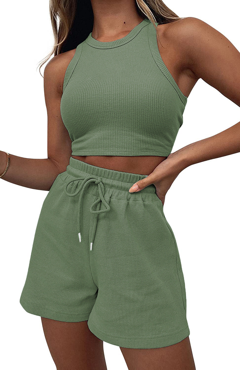 Ensemble Débardeur Texturé et Short Décontracté
