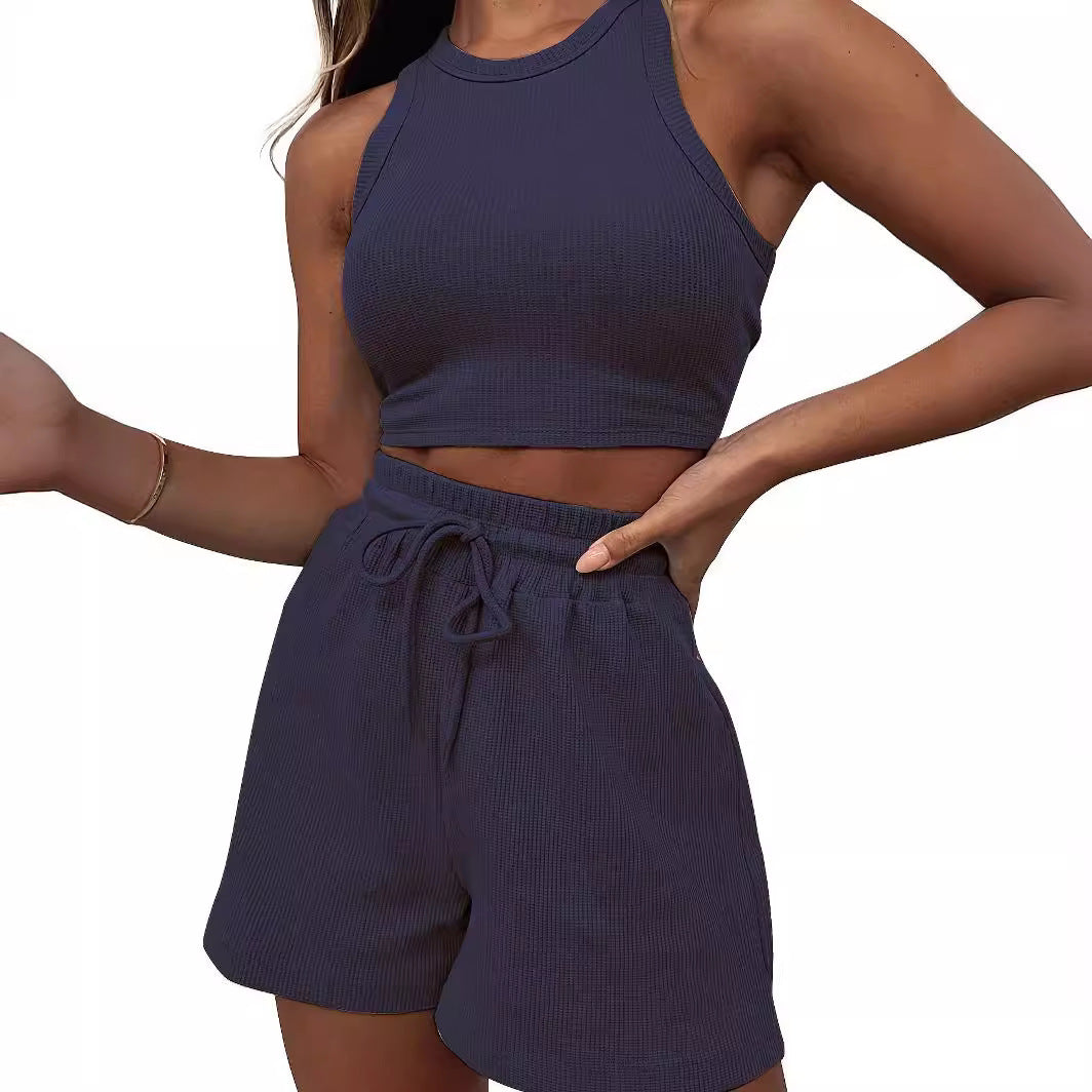 Ensemble Débardeur Texturé et Short Décontracté