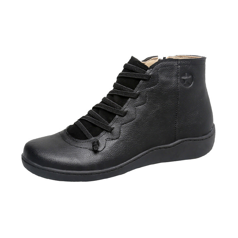 bottines montantes décontractées à lacets souples