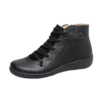bottines montantes décontractées à lacets souples