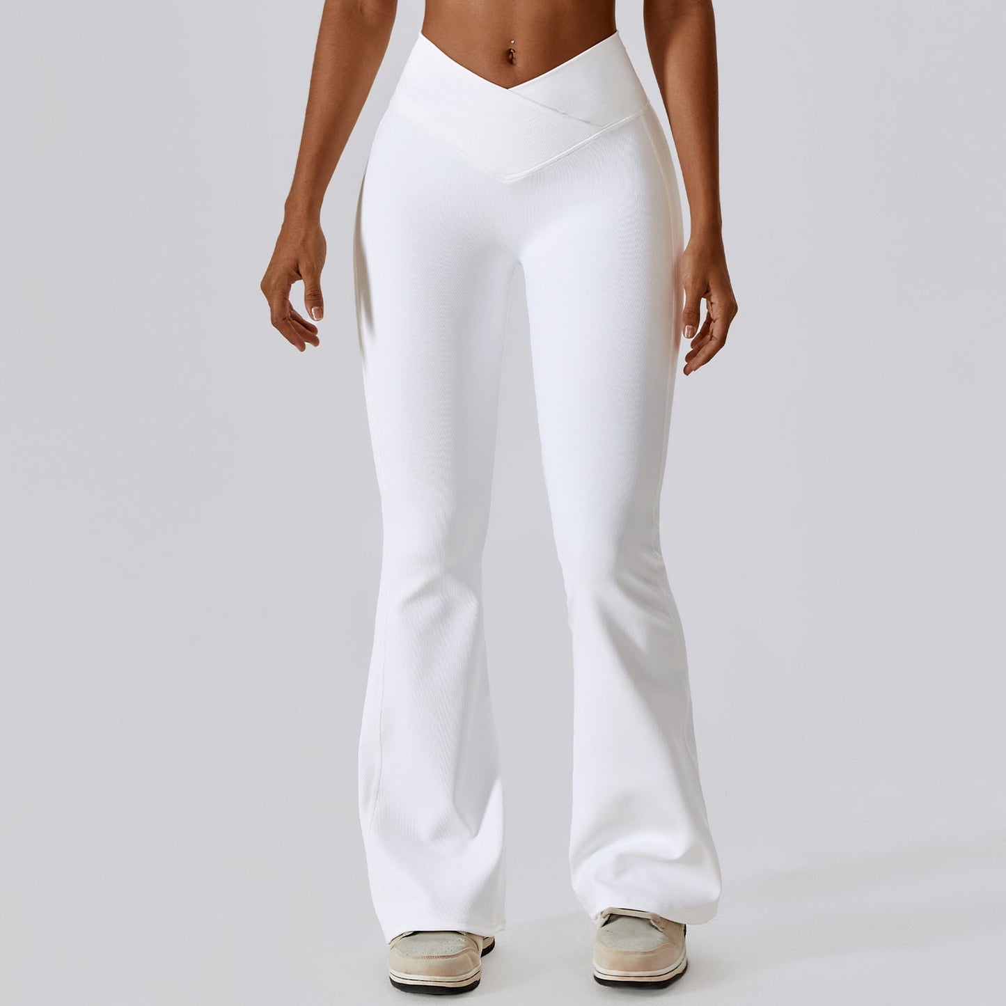 Legging évasé femme taille croisée sport