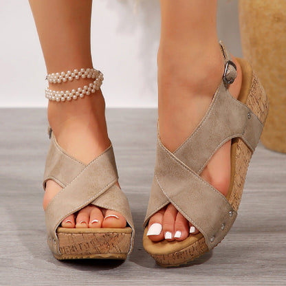 Lysane Wedge sandales confort et élégance