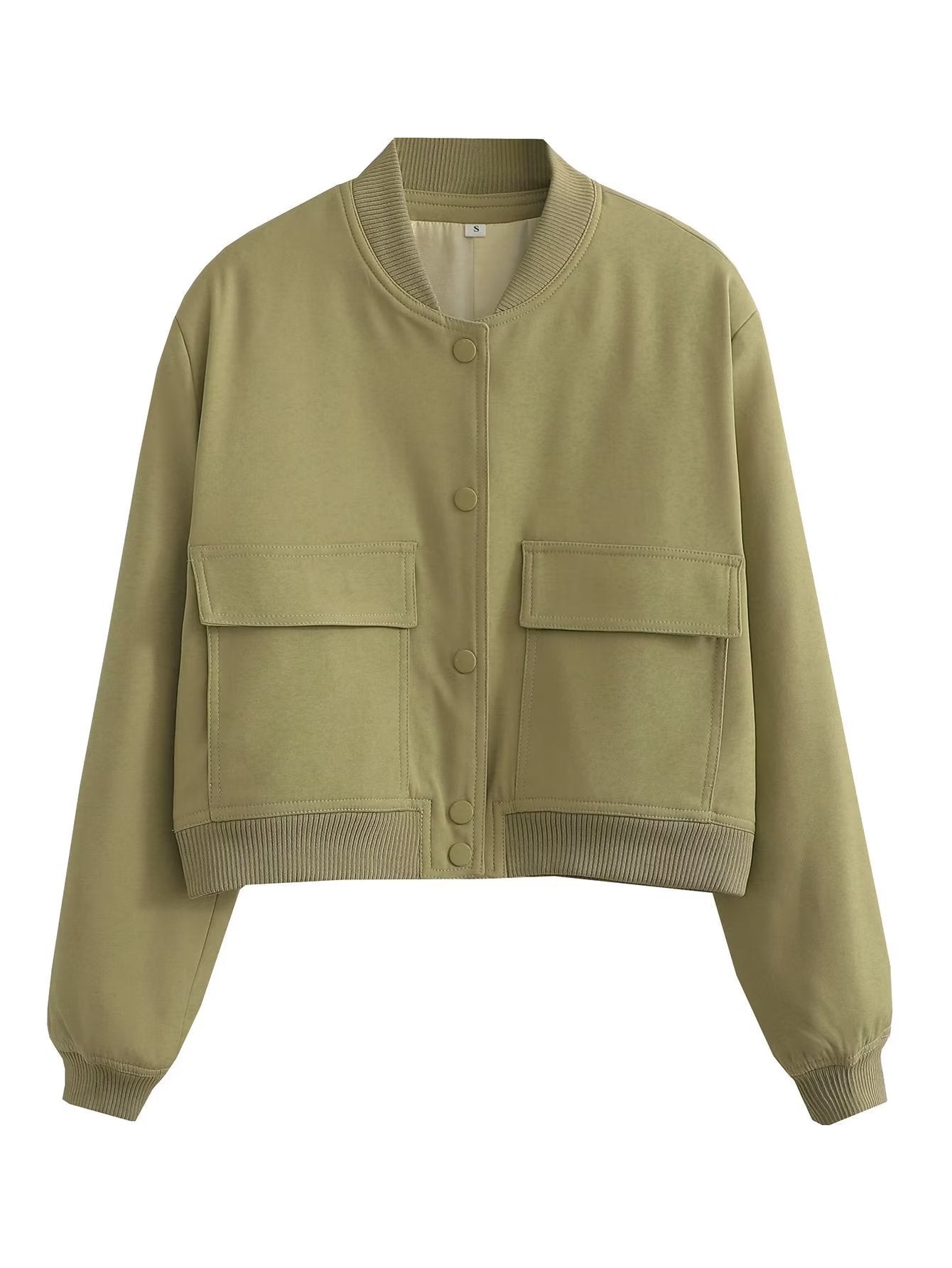 Veste Casual à Col Montant et Poches