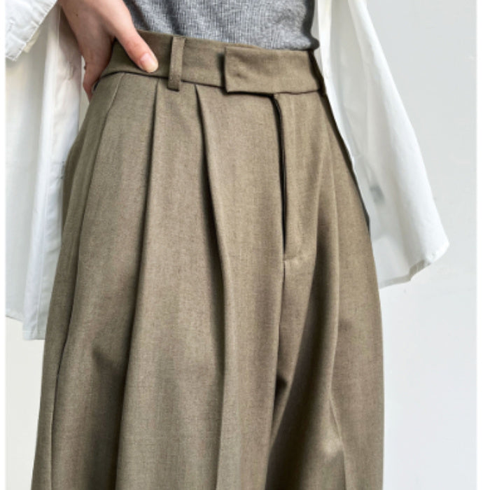 Pantalon large fluide coupe droite femme