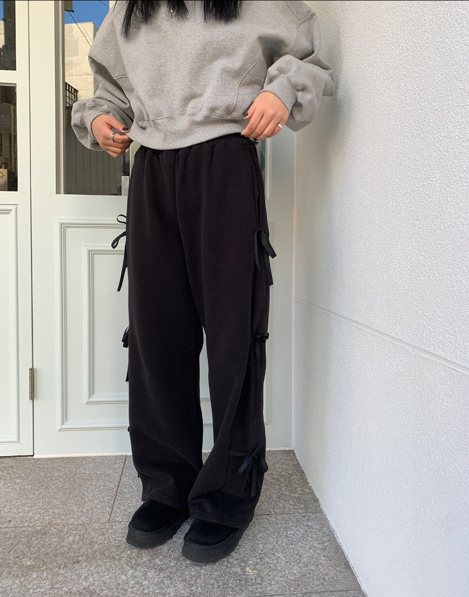 Pantalon ample à nœuds latéraux style urbain