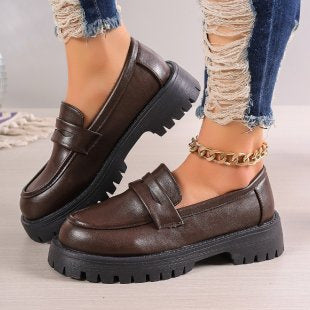 mocassins épurés à semelle crantée