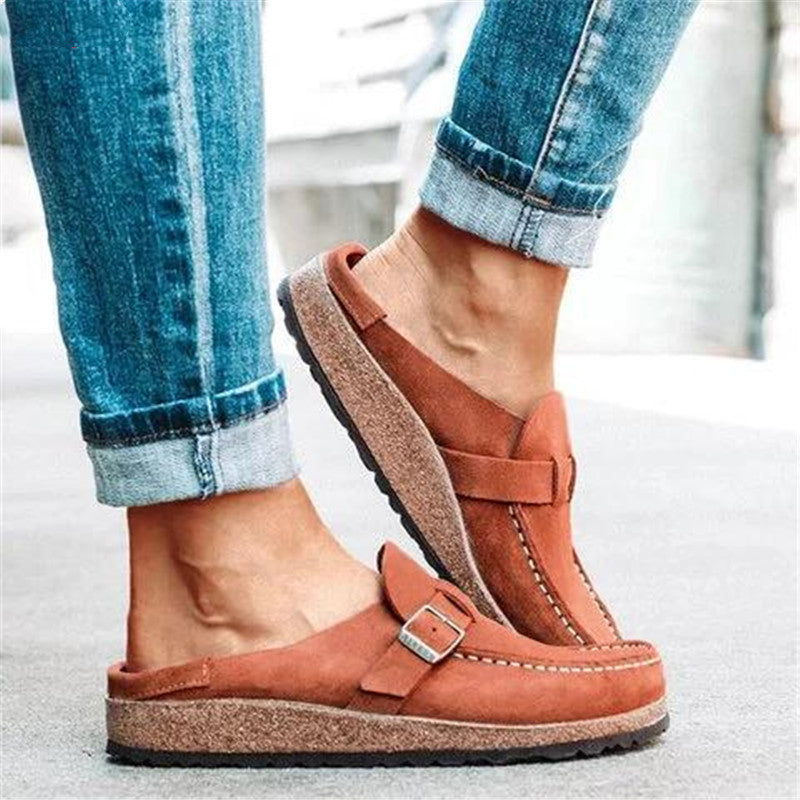 mocassins plats confort large avec boucle élégante