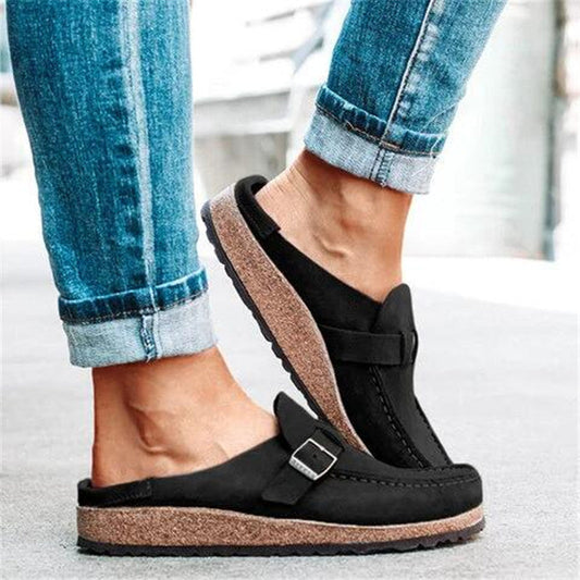 mocassins plats confort large avec boucle élégante