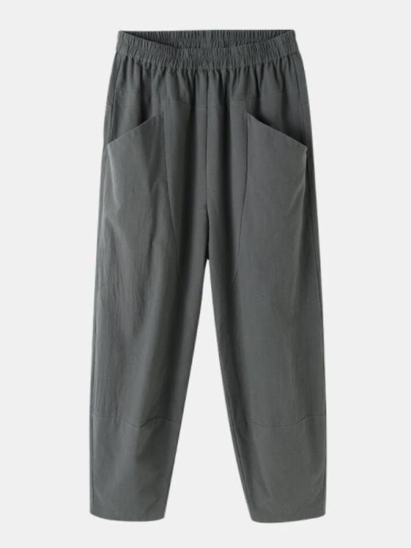 Pantalon femme ample taille élastique