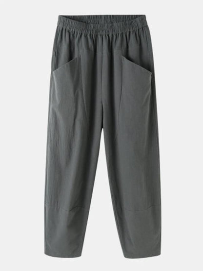 Pantalon femme ample taille élastique