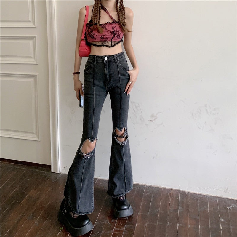 Jeans Déchirés Femme