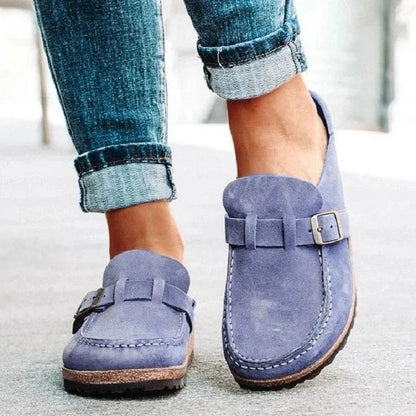 mocassins plats confort large avec boucle élégante