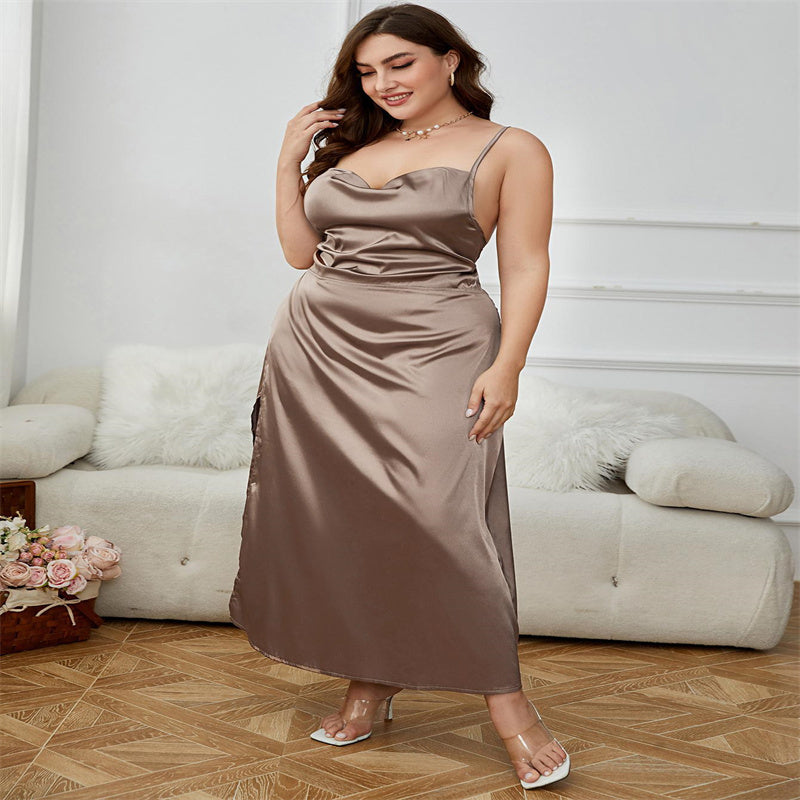 Robe longue fluide à fines bretelles