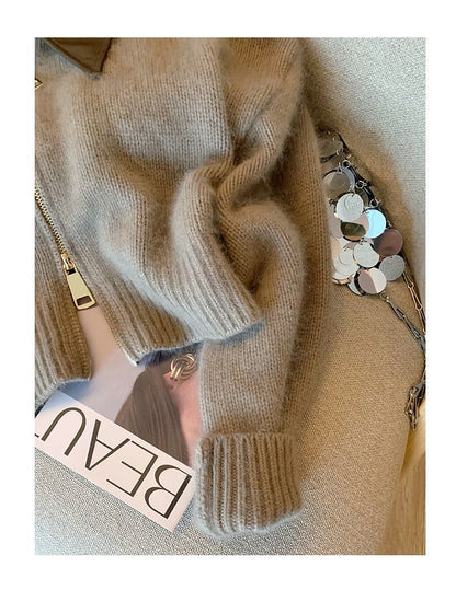 Sweater Court à Double Fermeture Éclair