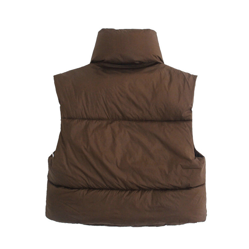Gilet Hiver à Col Montant et Fermeture Éclair