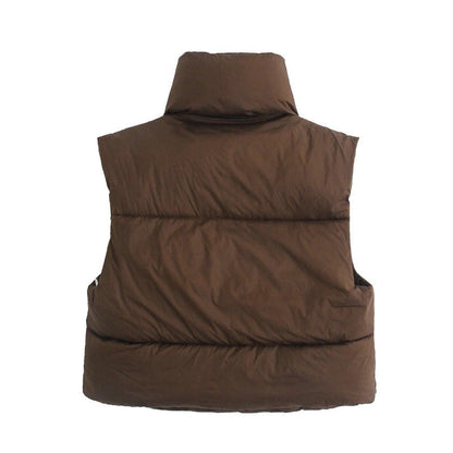 Gilet Hiver à Col Montant et Fermeture Éclair