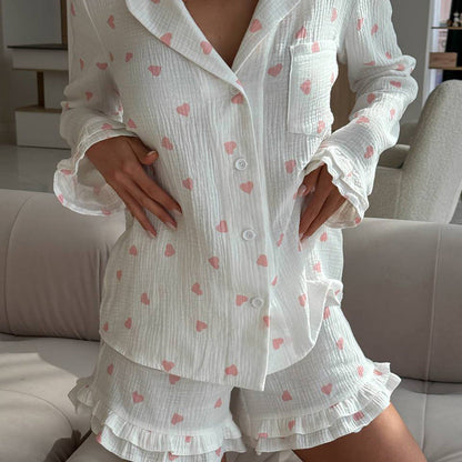 pyjama féminin à manches longues imprimé animalier