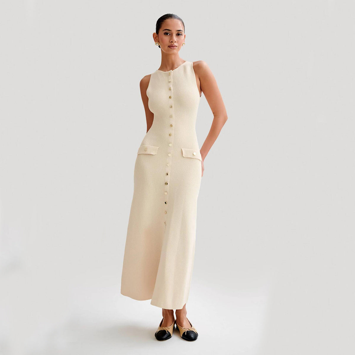 Robe Longue Sans Manches Élégante