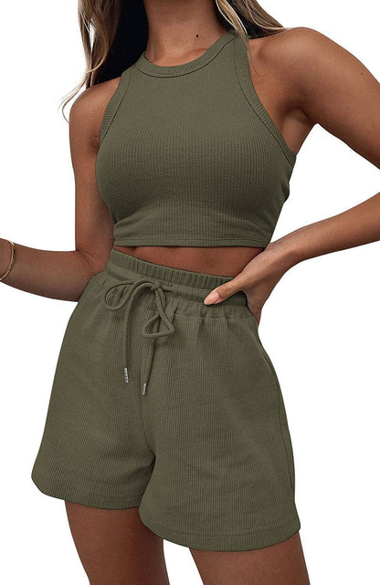 Ensemble Débardeur Texturé et Short Décontracté