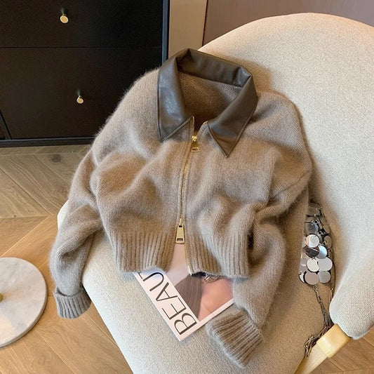 Sweater Court à Double Fermeture Éclair