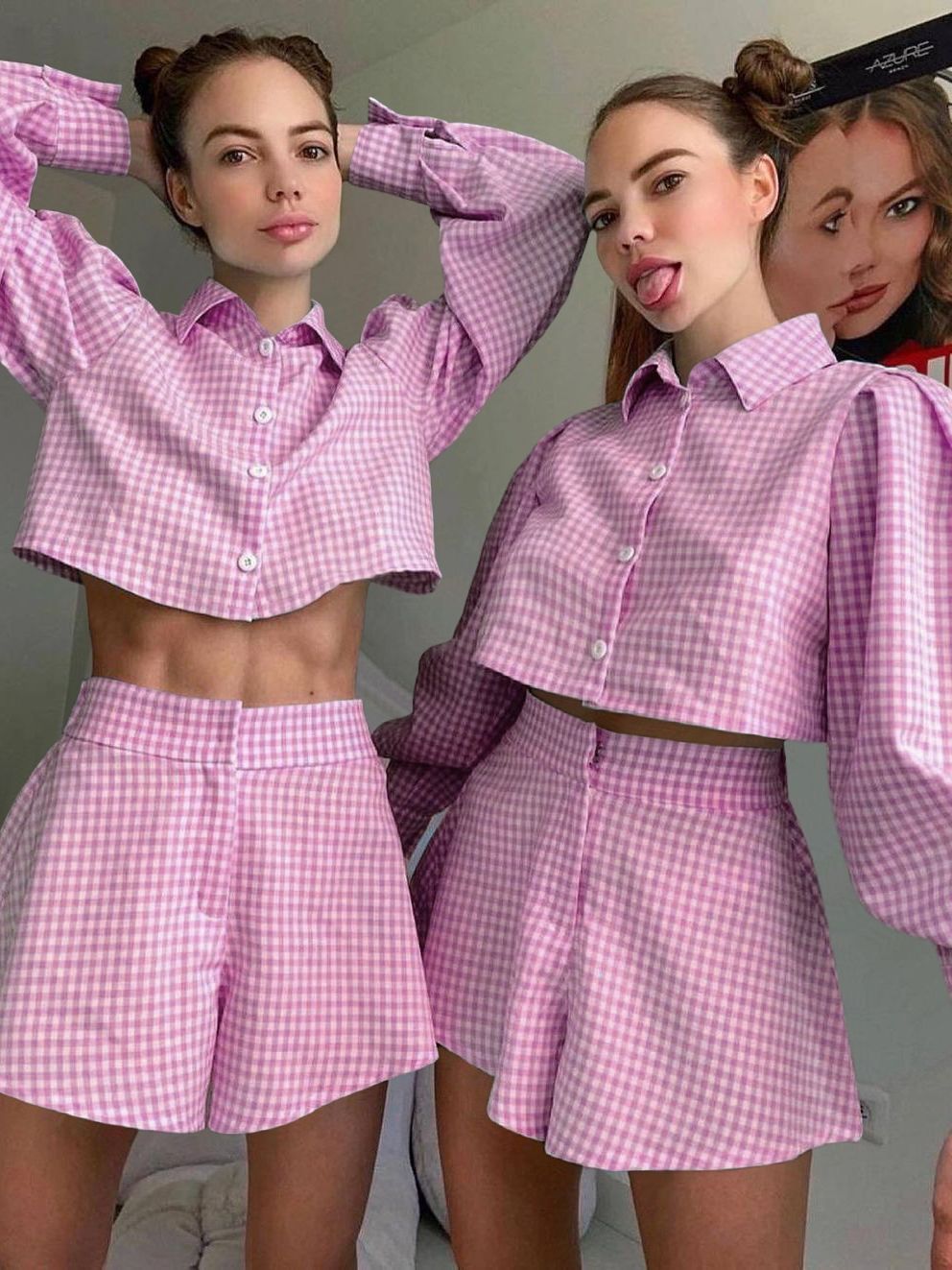 ensemble féminin casual à boutons devant