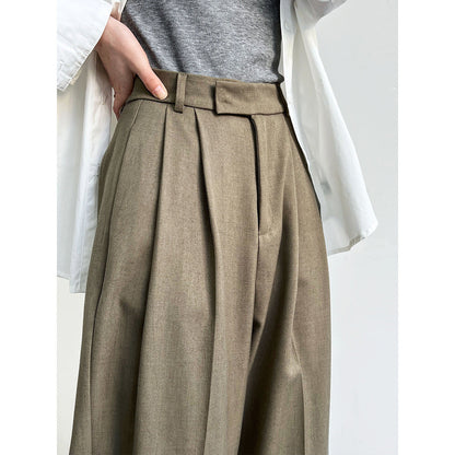 Pantalon large fluide coupe droite femme