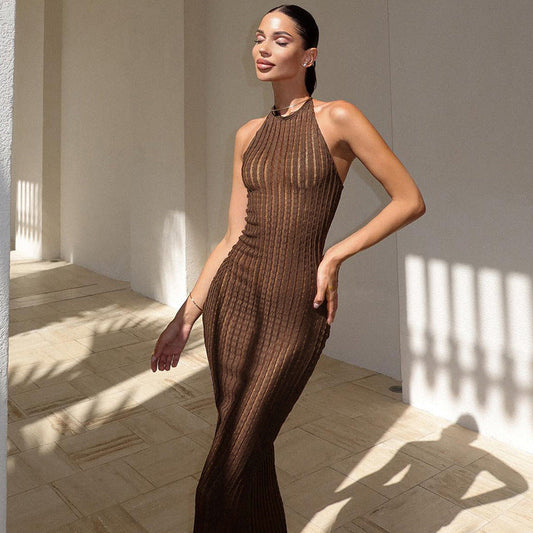 Robe longue moulante dos-nu