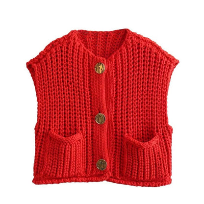 Cardigan Décontracté Tricoté et Oversize