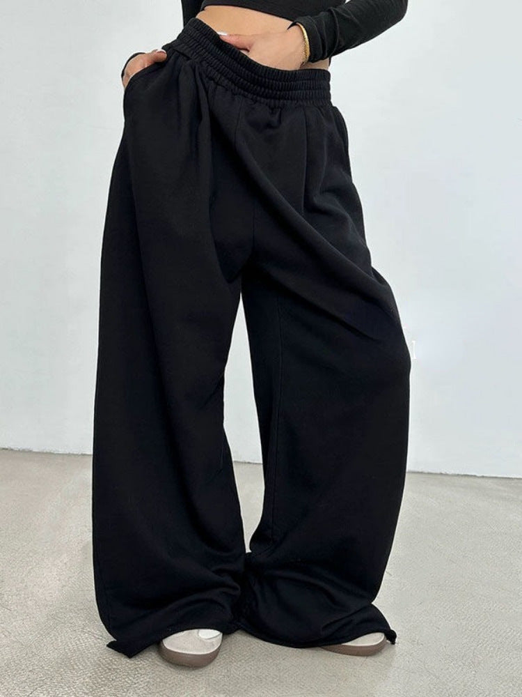 Pantalon de sport ample taille haute tendance
