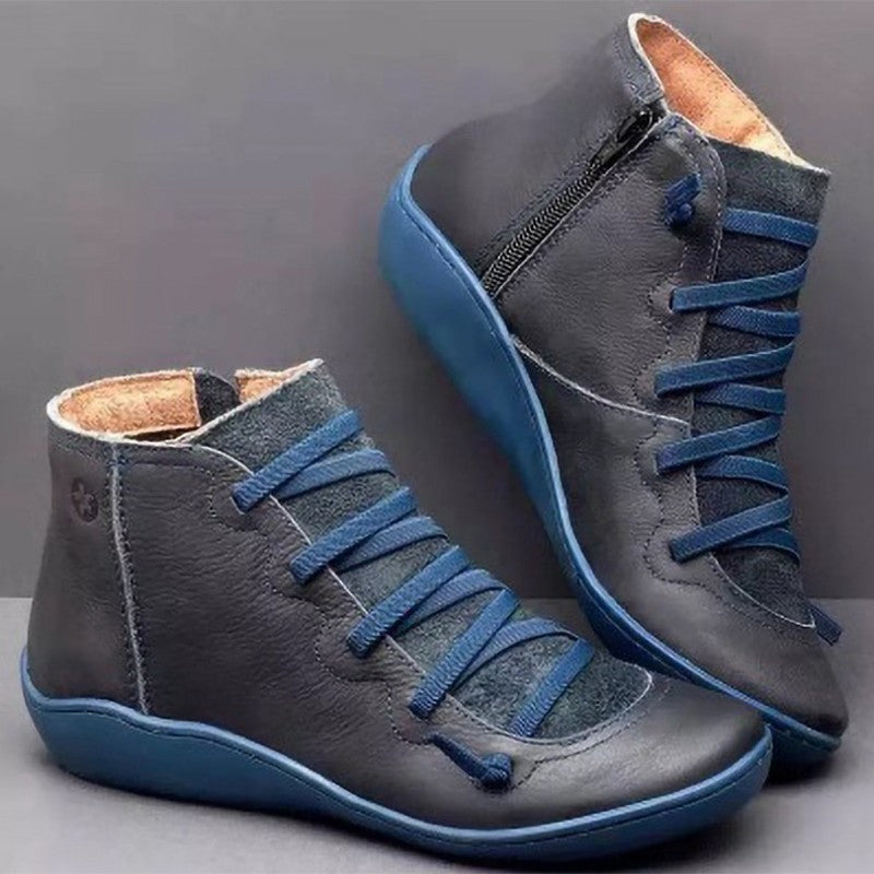bottines montantes décontractées à lacets souples