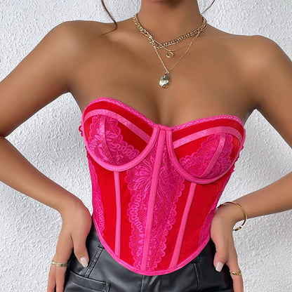 Bustier structuré en dentelle ajourée