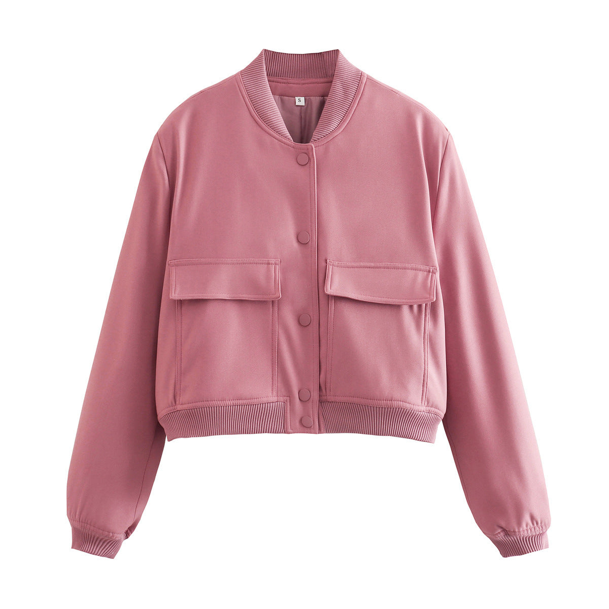 Veste Casual à Col Montant et Poches