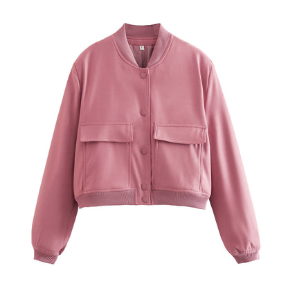 Veste Casual à Col Montant et Poches