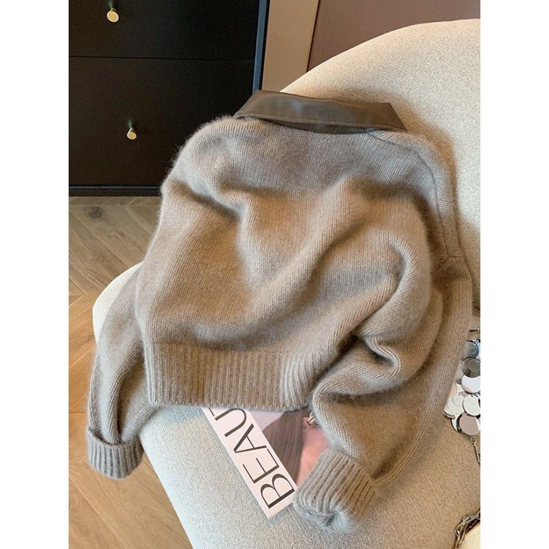 Sweater Court à Double Fermeture Éclair