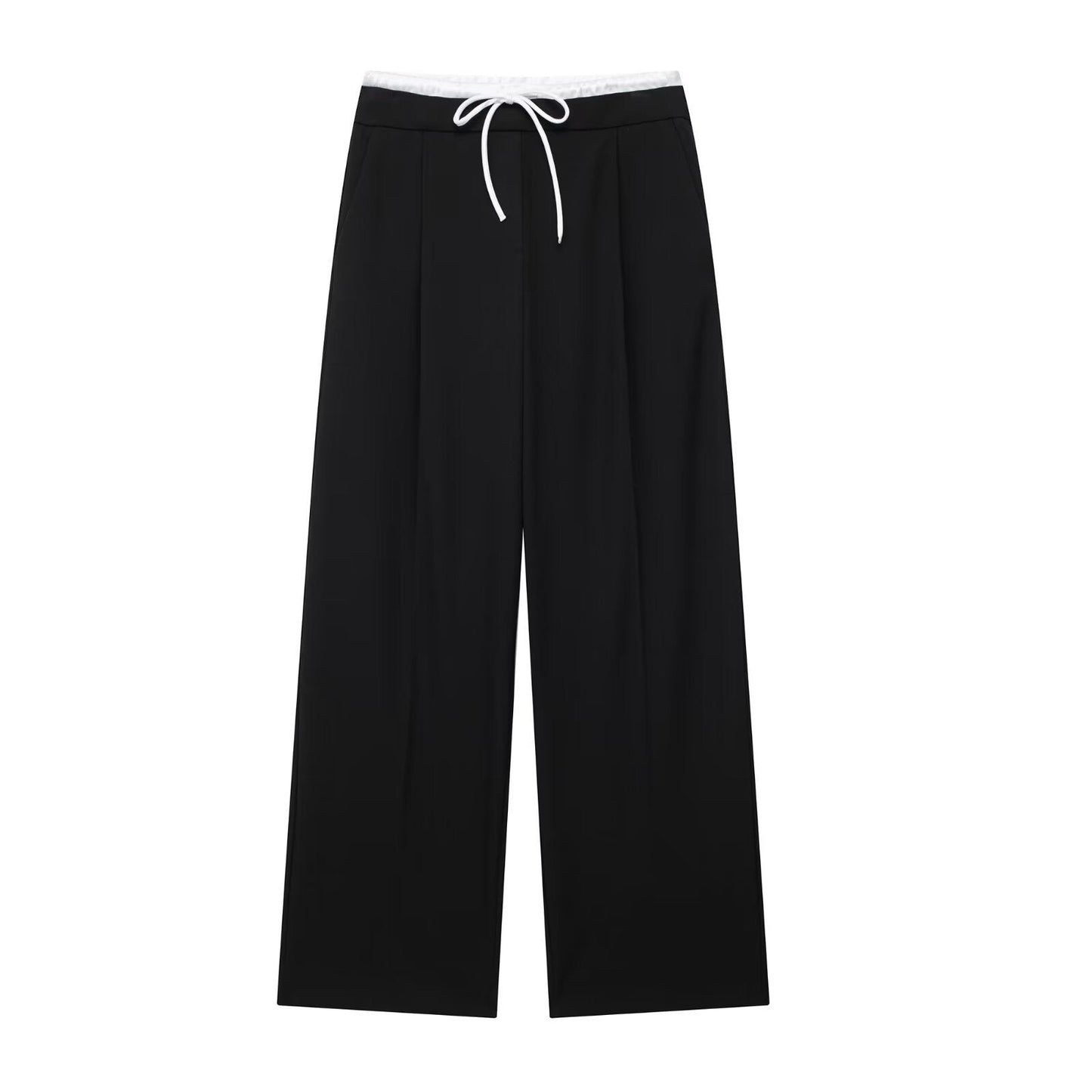 Pantalon taille haute large coupe élégante