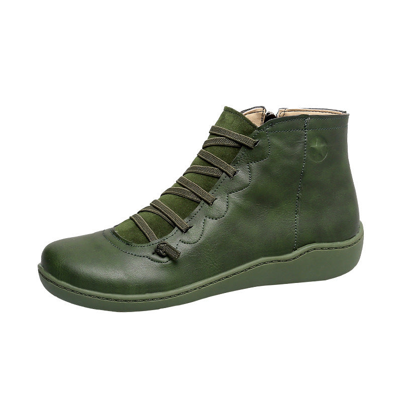 bottines montantes décontractées à lacets souples