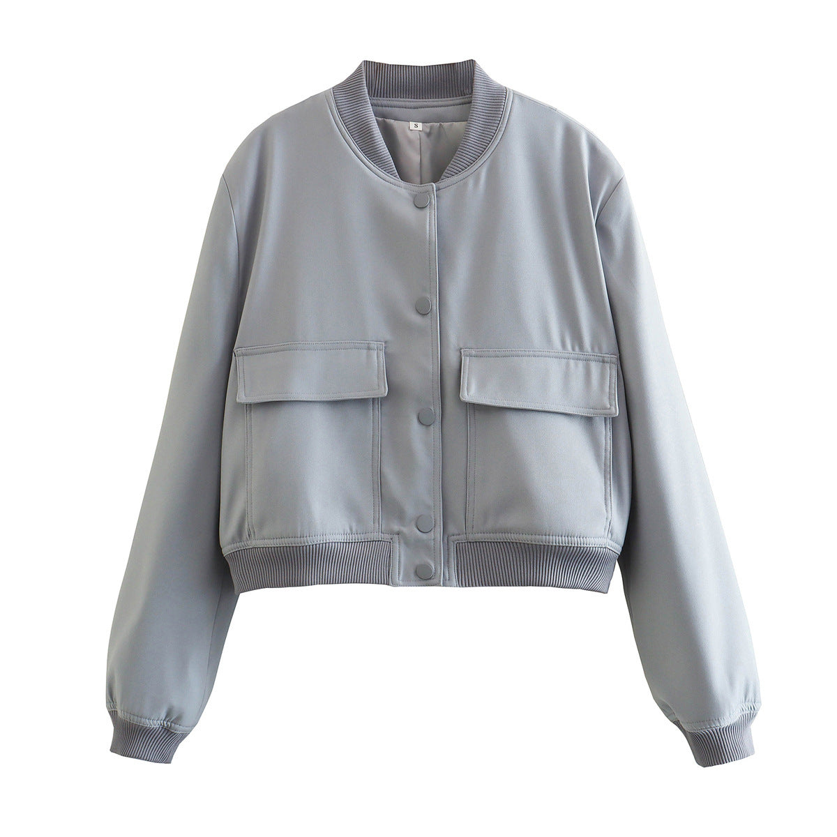 Veste Casual à Col Montant et Poches
