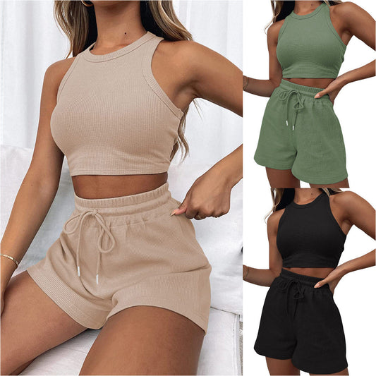 Ensemble Débardeur Texturé et Short Décontracté