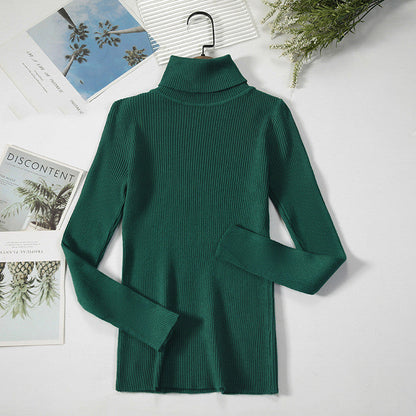 Pull Col Roulé Tricoté à Rayures