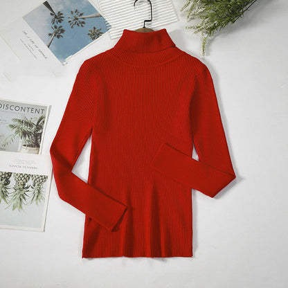 Pull Col Roulé Tricoté à Rayures