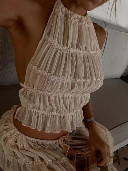 Ensemble Robe Longue Dos Nu et Bretelles Ajustables