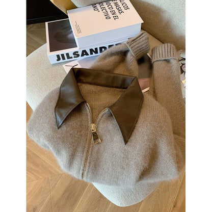 Sweater Court à Double Fermeture Éclair