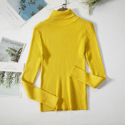Pull Col Roulé Tricoté à Rayures